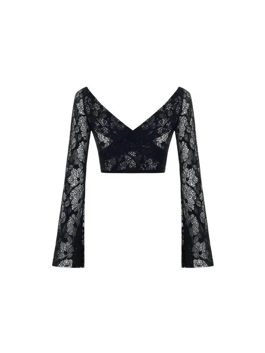 Женское кружевное боди с контрастной вставкой The Party Edit Lace Body with Contrast Bust Panel PCFG — изображение 4 из 9