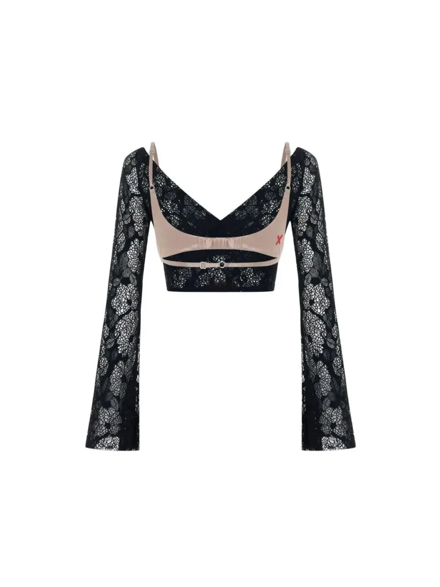 Женское кружевное боди с контрастной вставкой The Party Edit Lace Body with Contrast Bust Panel PCFG — изображение 5 из 9