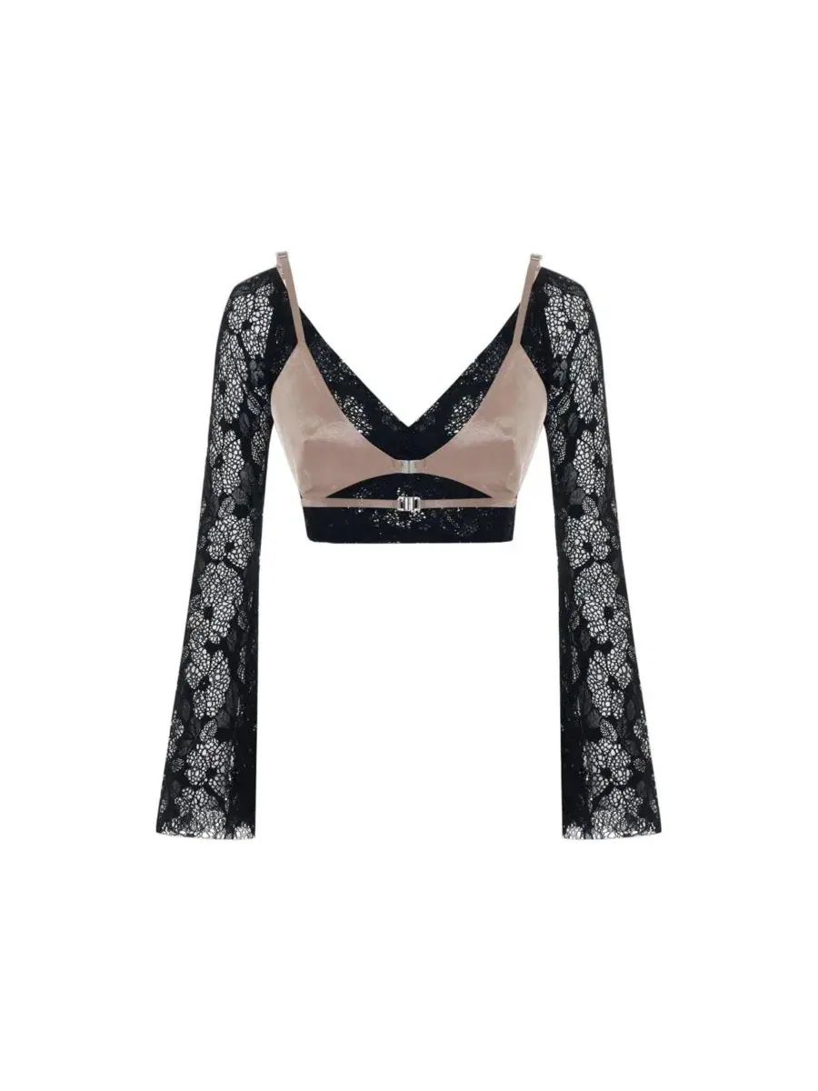 Женское кружевное боди с контрастной вставкой The Party Edit Lace Body with Contrast Bust Panel PCFG — изображение 7 из 9
