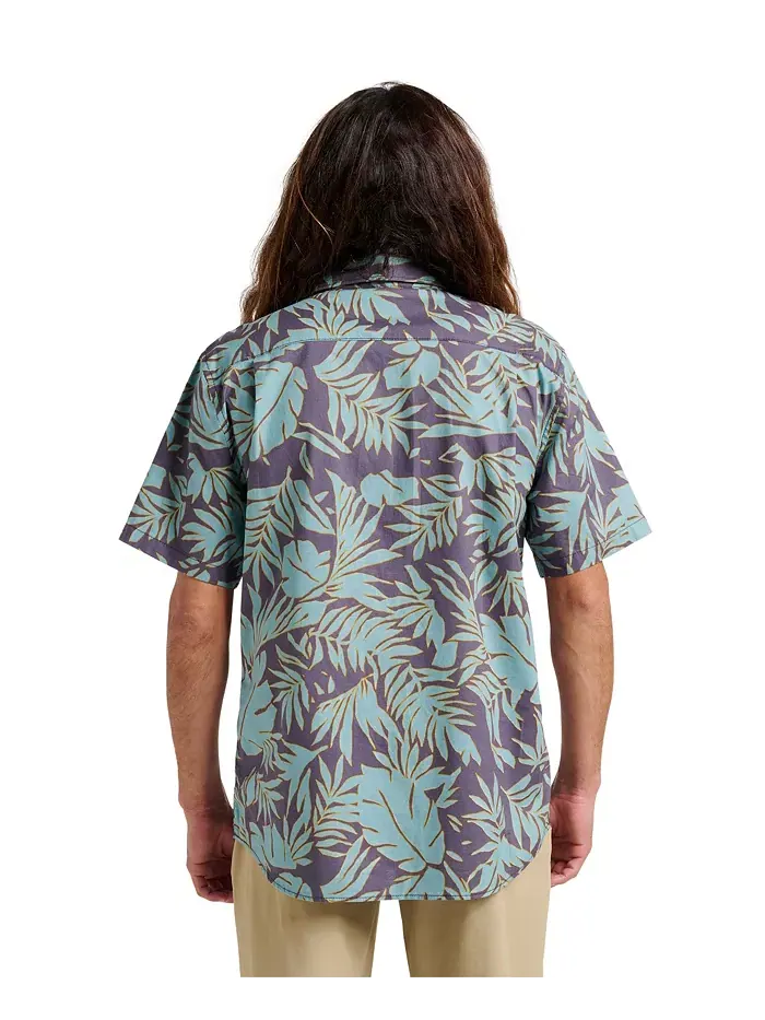 Мужская классическая рубашка с коротким рукавом Palm Trip Quiksilver — изображение 5 из 7, коричневый/бежевый