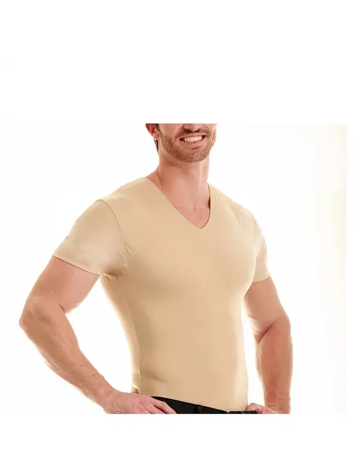Мужская компрессионная футболка с V-образным вырезом Insta Slim с коротким рукавом Instaslim — изображение 15 из 16, черный
