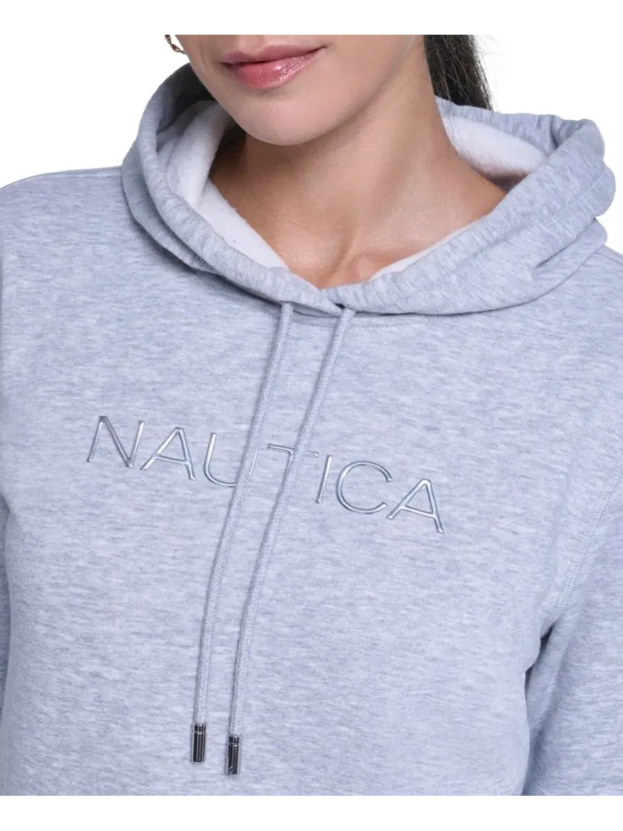 Худи из флиса с контрастным логотипом Nautica — изображение 4 из 6, серый