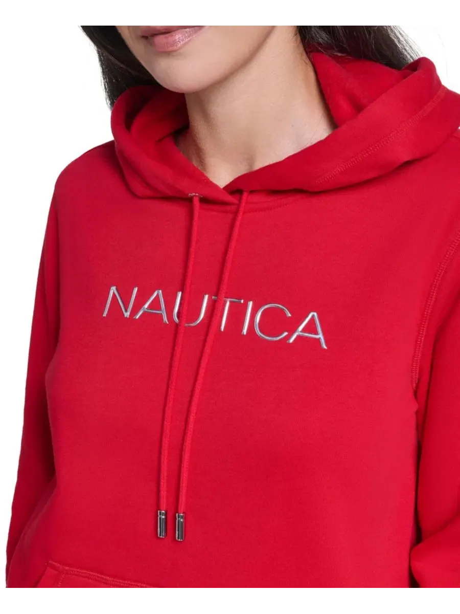 Худи женское с контрастным логотипом Nautica — изображение 4 из 7, алый