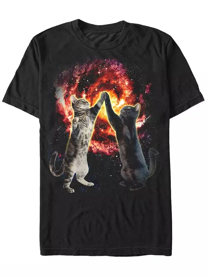Мужская футболка Cat Bang с коротким рукавом и круглым вырезом Fifth Sun — изображение 1 из 1, черный