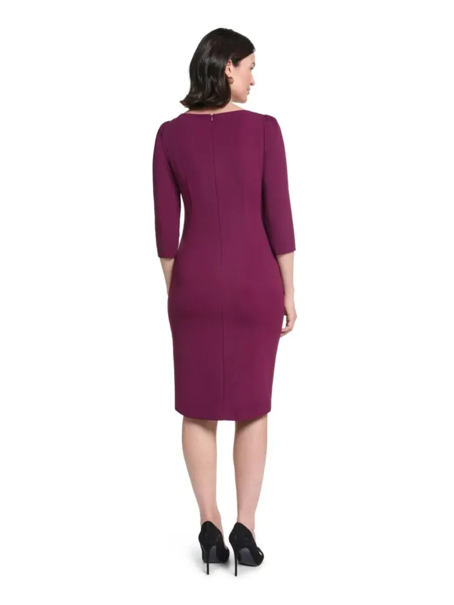 Платье-футляр с лодочным вырезом и рукавом 3/4, модель Petite Boat Neck 3/4-Sleeve Dress Jessica — изображение 3 из 4