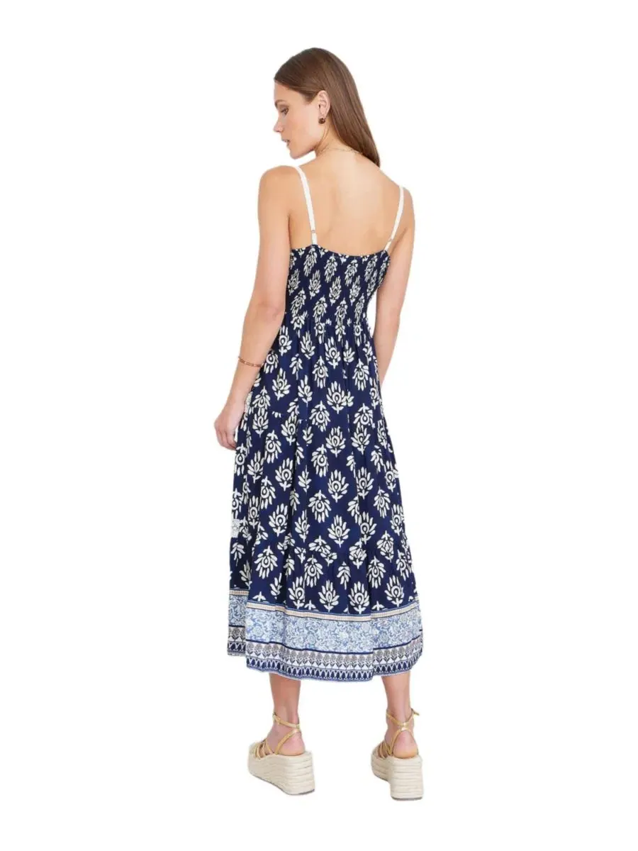 Платье миди с принтом Paisley Print Yumi — изображение 3 из 5, темно-синий