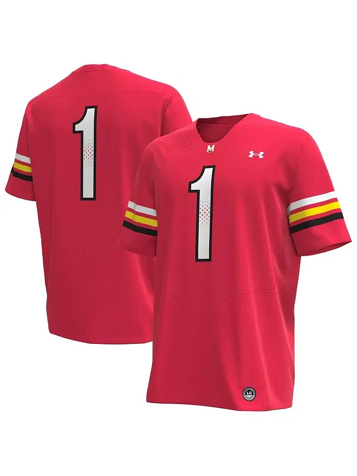 Мужская реплика футбольной майки Maryland Terrapins 1 Under Armour — изображение 1 из 3, белый