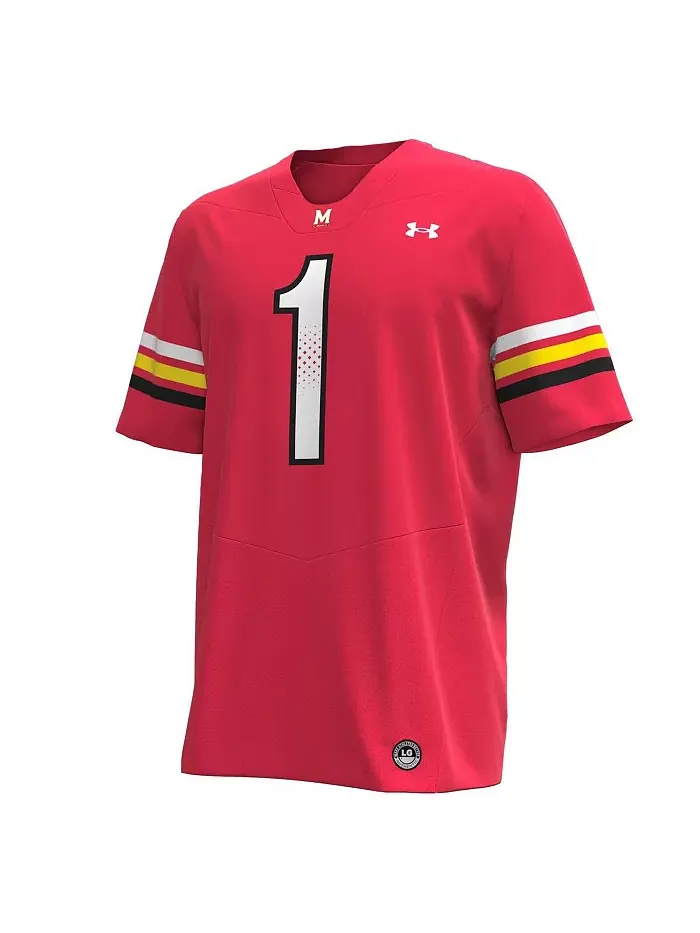 Мужская реплика футбольной майки Maryland Terrapins 1 Under Armour — изображение 2 из 3, белый