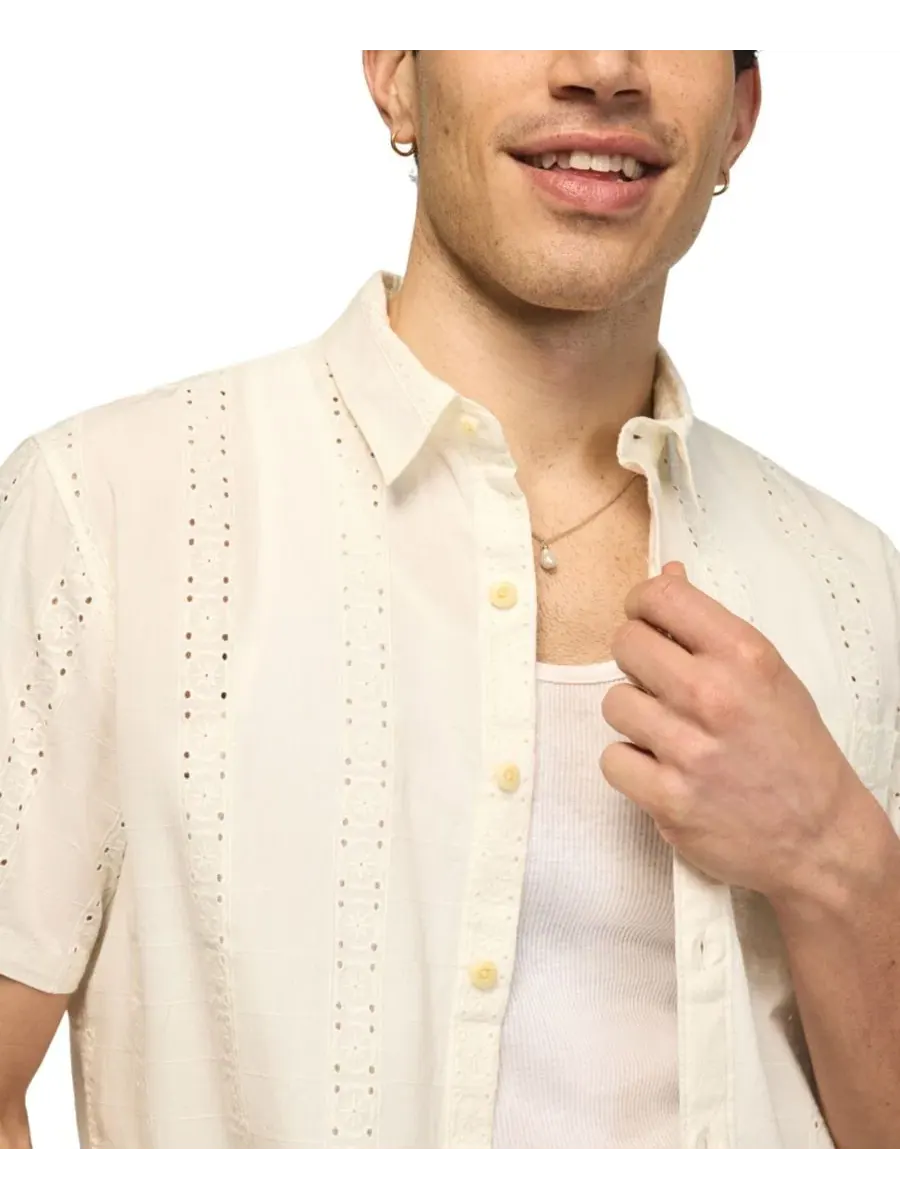 Рубашка с отделкой ажурными петлями San Gabriel Lucky Brand — изображение 3 из 4, тофу