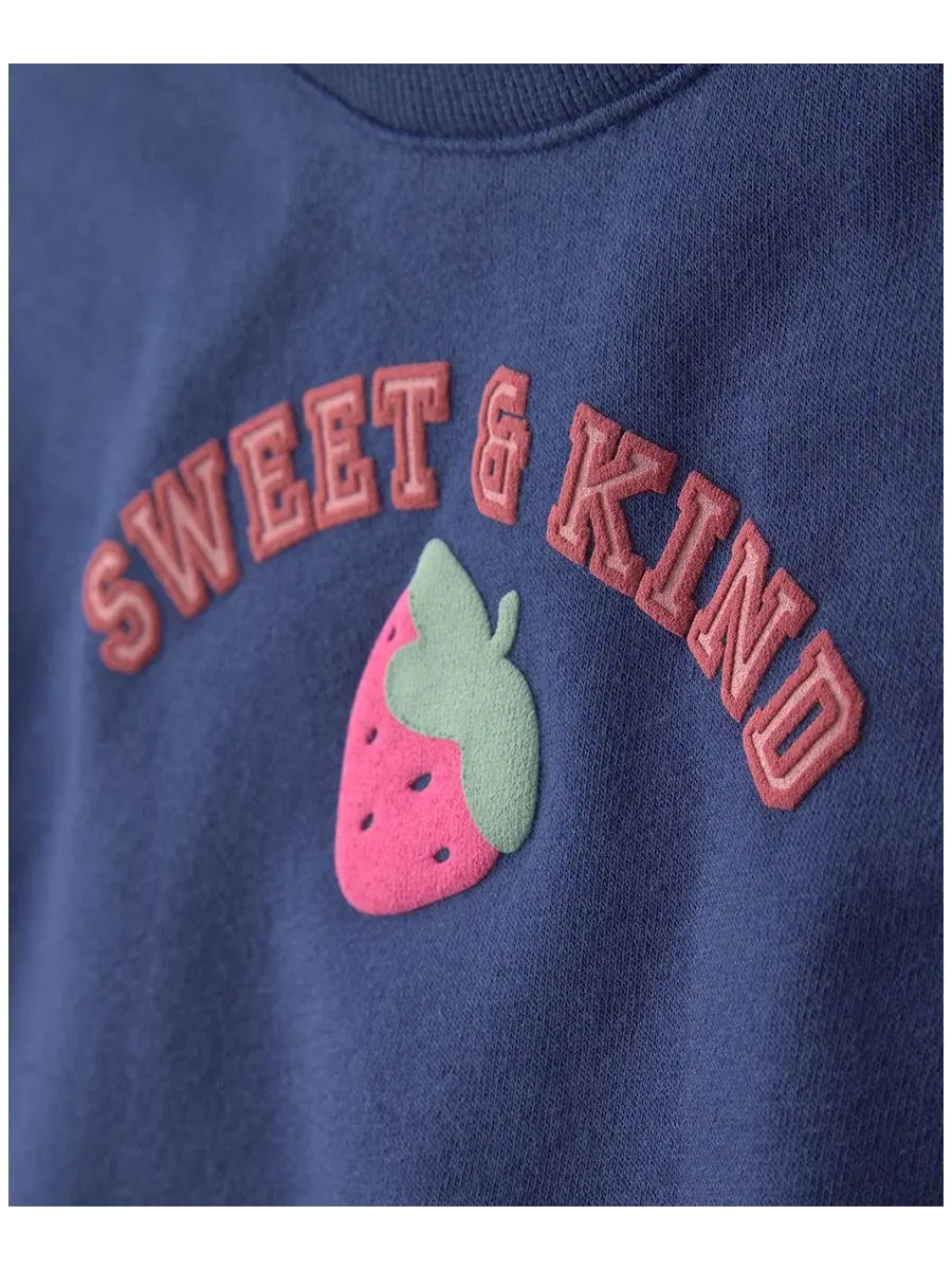 Комплект из свитшота и брюк Sweet and Kind Strawberry Carter's — изображение 4 из 6, темно-синий