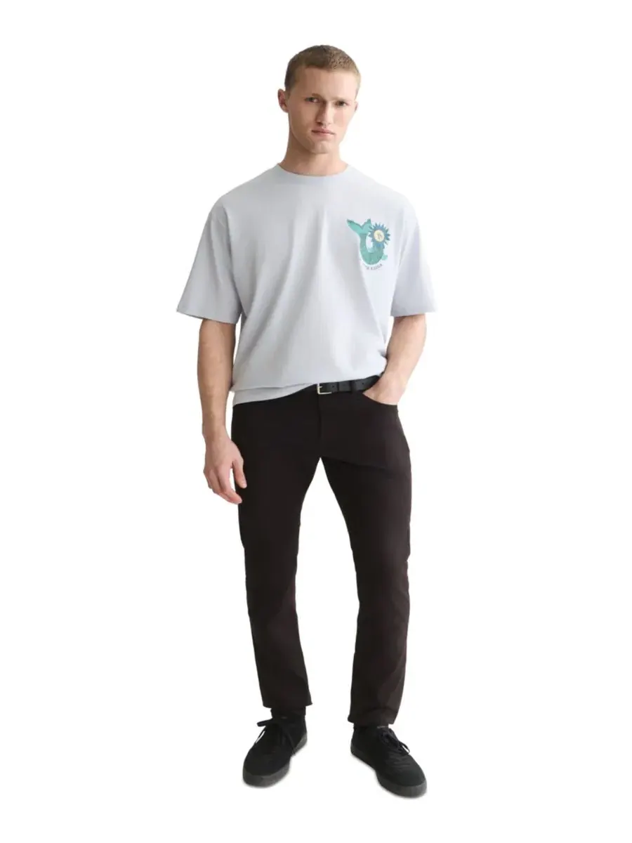 Футболка с принтом спереди и сзади, regular fit, Scotch & Soda — изображение 2 из 6, серый