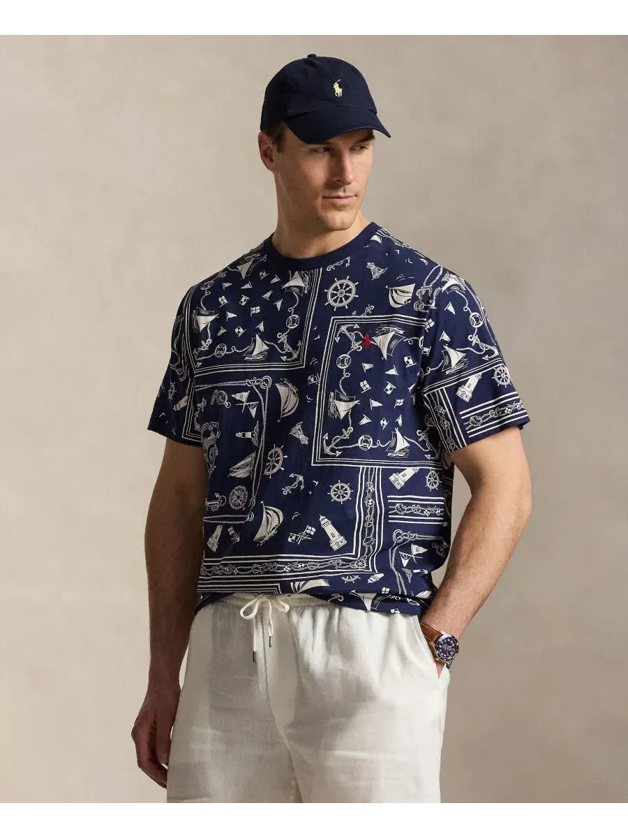 Футболка с принтом Nautical Bandanna Patchwork Polo Ralph Lauren