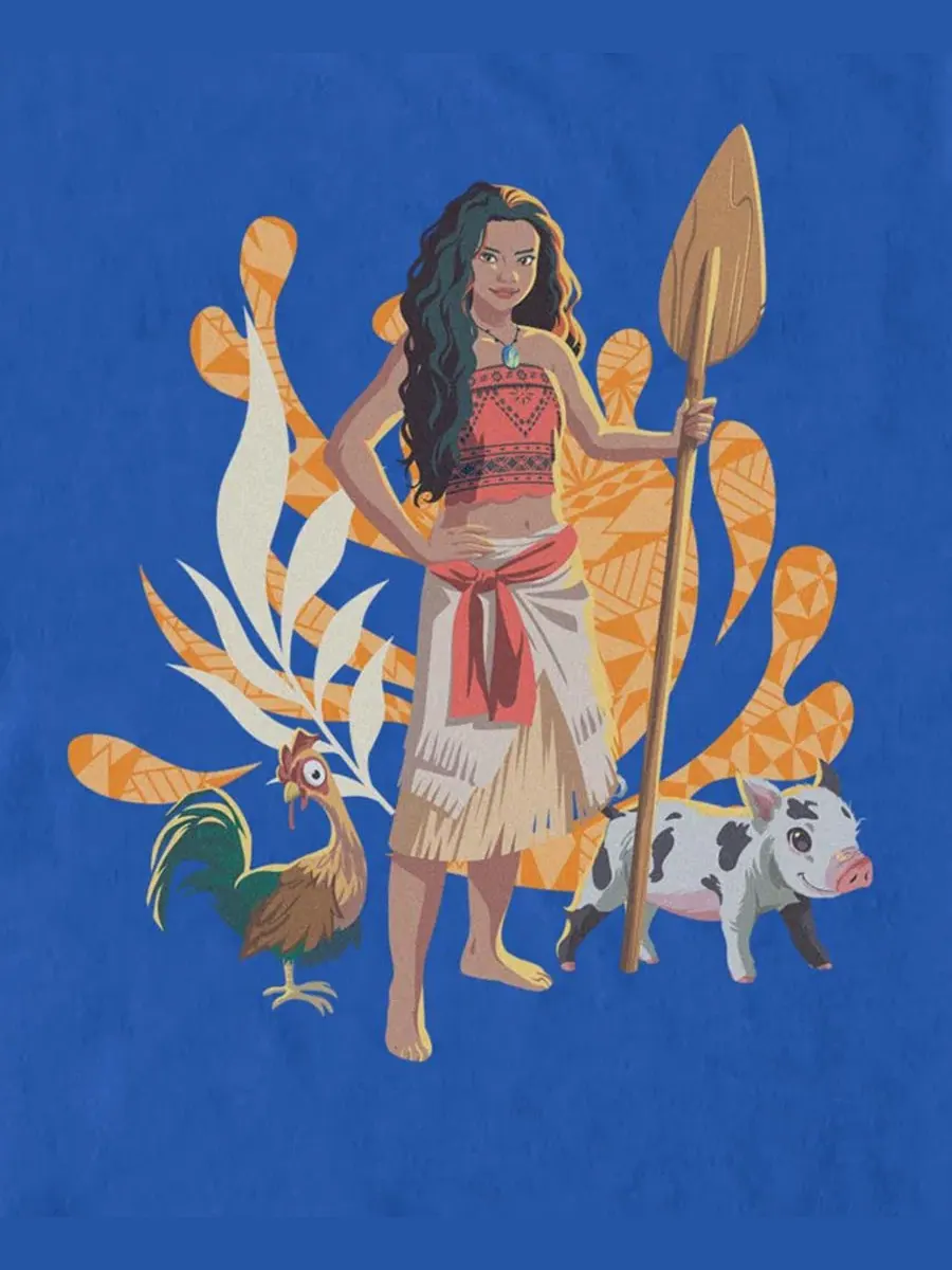Футболка с принтом Moana Live Action Heihei and Pua Fifth Sun — изображение 3 из 3, королевский