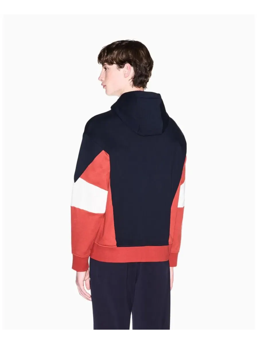 Худи с цветовой блокировкой Chevron из хлопка A|X Armani Exchange — изображение 3 из 6, глубокий темно-синий