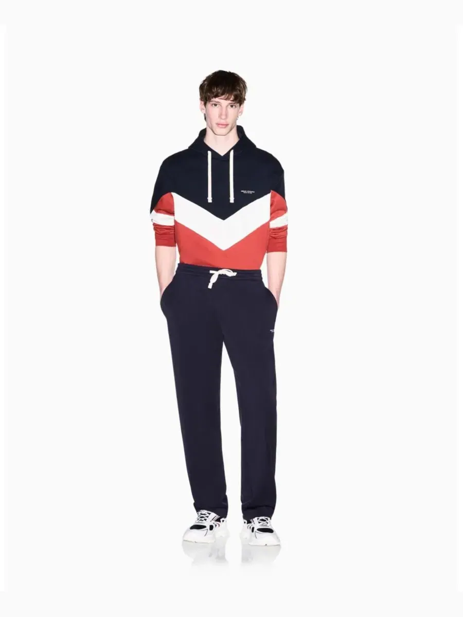 Худи с цветовой блокировкой Chevron из хлопка A|X Armani Exchange — изображение 5 из 6, глубокий темно-синий