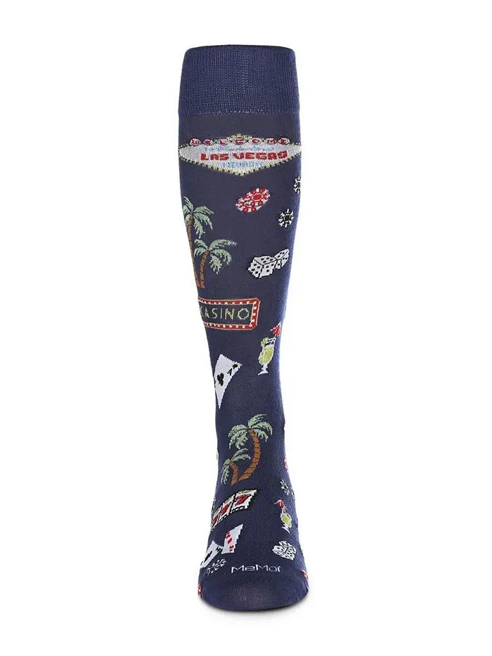 Мужские носки Viva Las Vegas Rayon from Bamboo Novelty Crew Socks MeMoi — изображение 2 из 2, темно-синий