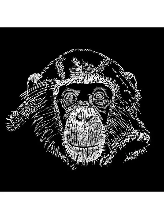 Мужская футболка Word Art - Chimpanzee LA Pop Art — изображение 2 из 2, черный