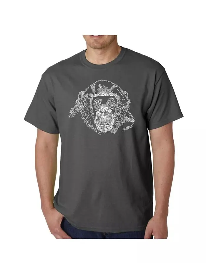 Мужская футболка Word Art - Chimpanzee LA Pop Art — изображение 1 из 2, серый