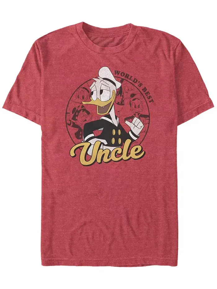 Мужская футболка с коротким рукавом Duck Tales Donald Duck Uncle Fifth Sun — изображение 1 из 1, красный