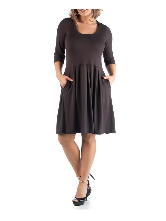 Женское платье больших размеров с расклешенной юбкой 24seven Comfort Apparel