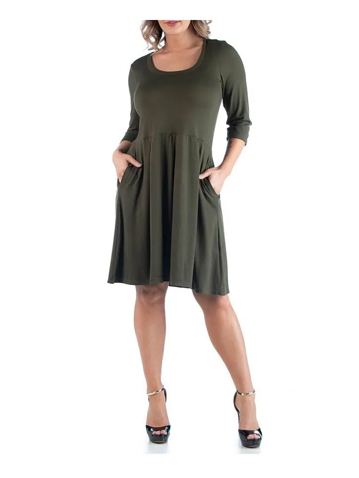 Женское платье больших размеров с расклешенной юбкой 24seven Comfort Apparel