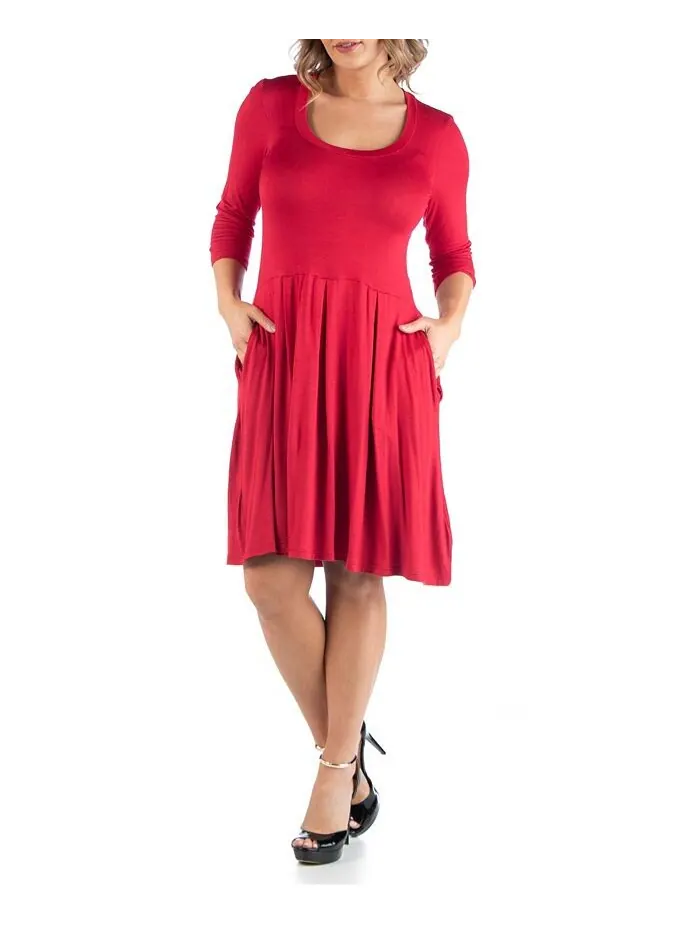 Женское платье больших размеров с расклешенной юбкой 24seven Comfort Apparel