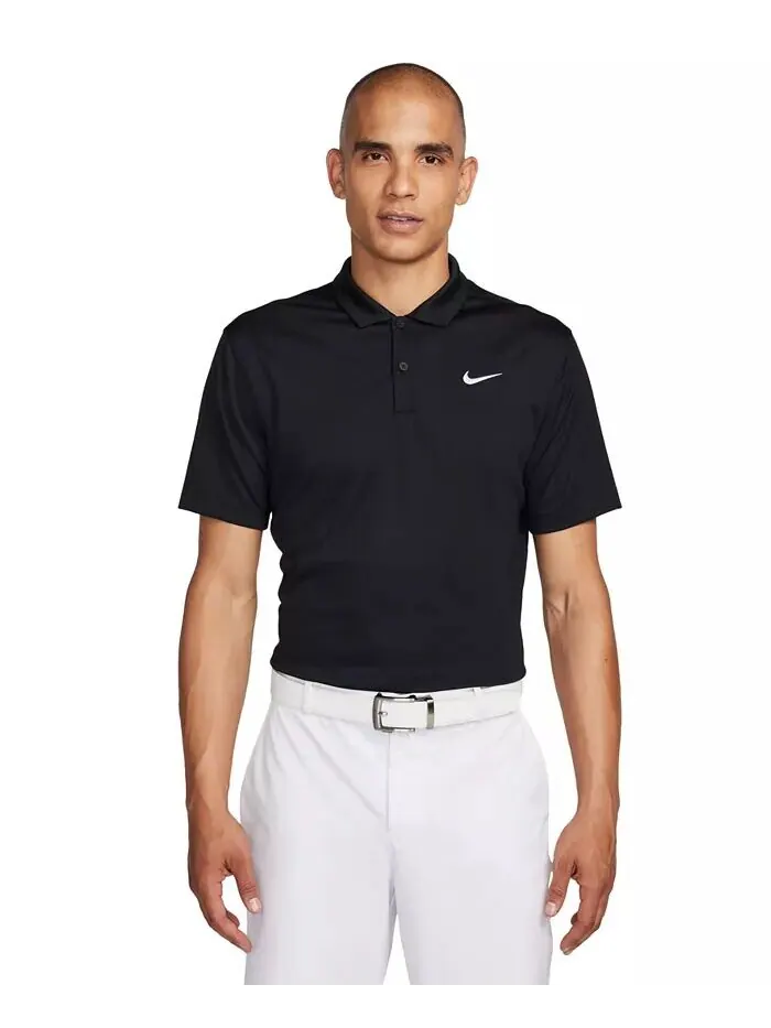 Мужская рубашка-поло для гольфа свободного кроя Core Dri-FIT с короткими рукавами Nike — изображение 1 из 4, черный/белый