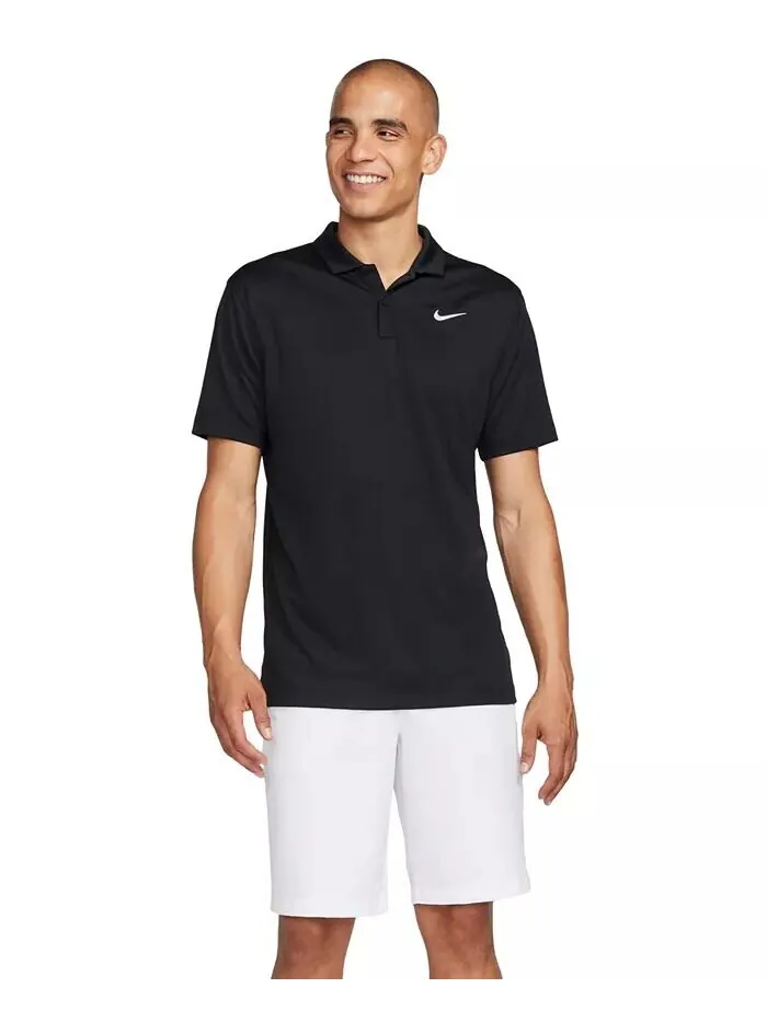 Мужская рубашка-поло для гольфа свободного кроя Core Dri-FIT с короткими рукавами Nike — изображение 4 из 4, черный/белый