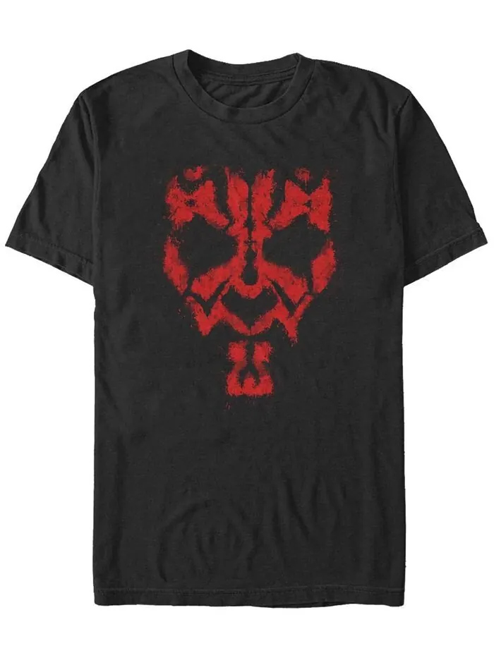 Мужская футболка с короткими рукавами и круглым вырезом Darth Maul Grunge Fifth Sun — изображение 1 из 1, черный