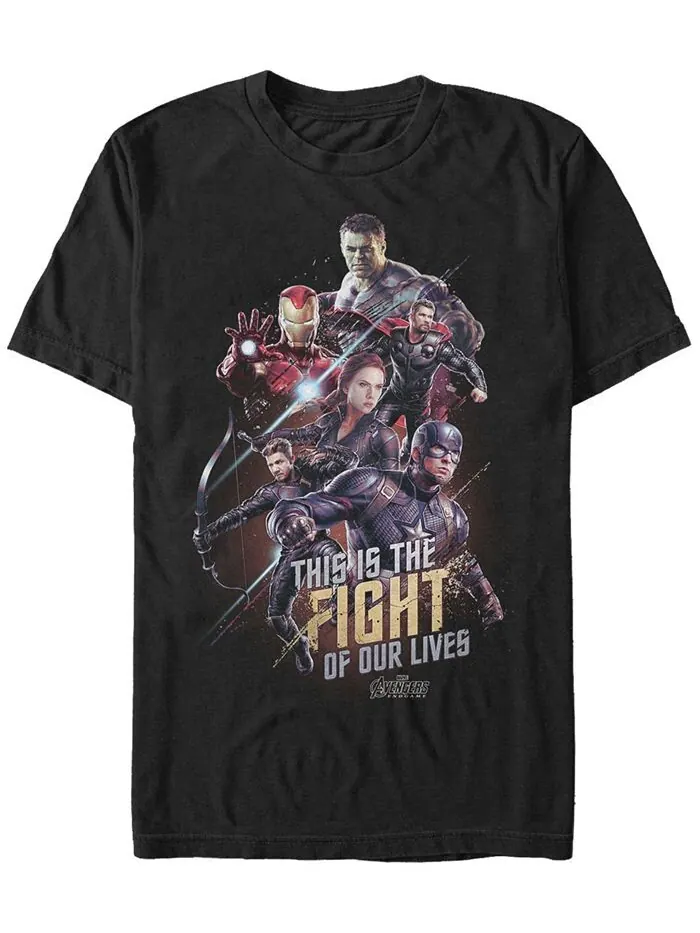 Мужская футболка с короткими рукавами Marvel Avengers Endgame Fight Of Our Lives Fifth Sun — изображение 1 из 1, черный