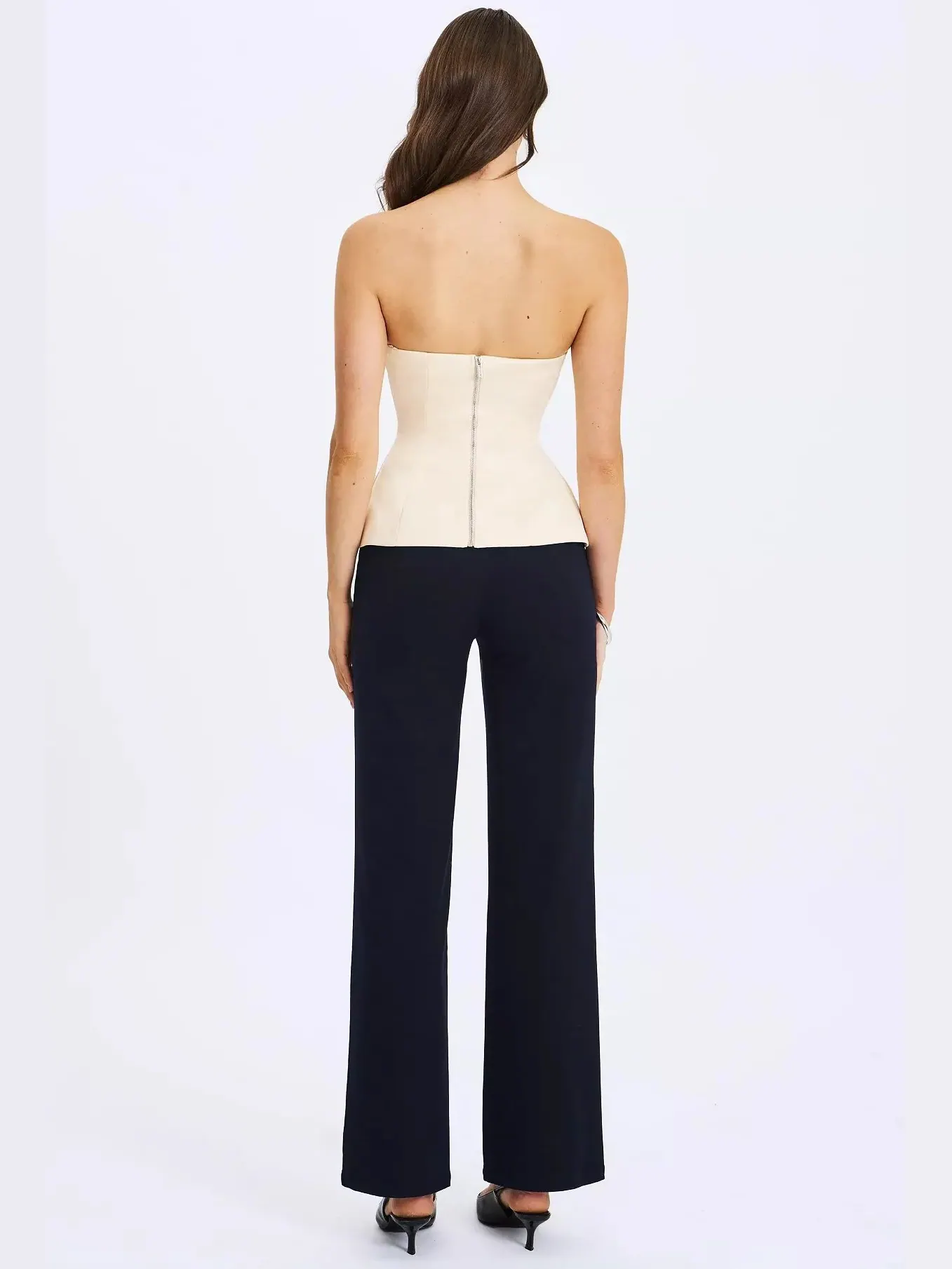 Топ Miss Circle Yani Asymmetrical Lapel Sleeveless Peplum — изображение 7 из 7, слоновая кость