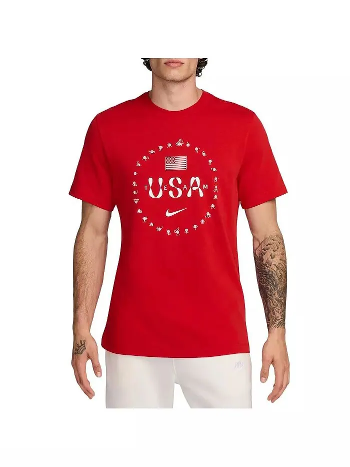 Мужская красная футболка Team USA Premium Essentials Icon Nike — изображение 1 из 3