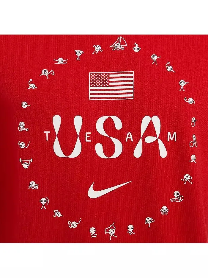 Мужская футболка Red Team USA Premium Essentials Icon Nike — изображение 2 из 3, красный