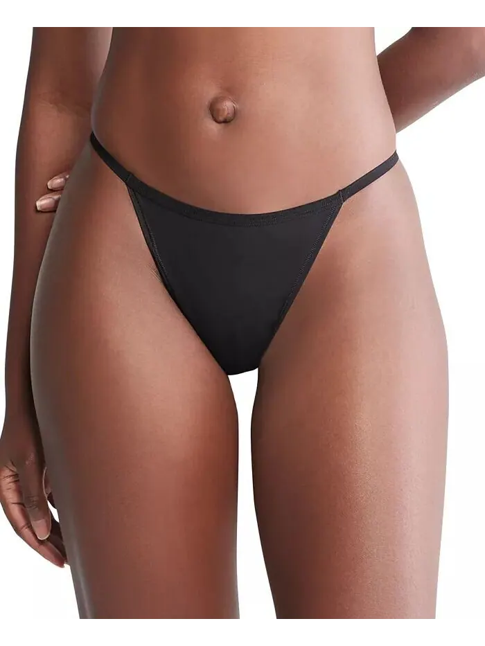 Женское нижнее белье бикини Ideal Stretch Micro High Leg String QD5176 Calvin Klein — изображение 1 из 4, черный