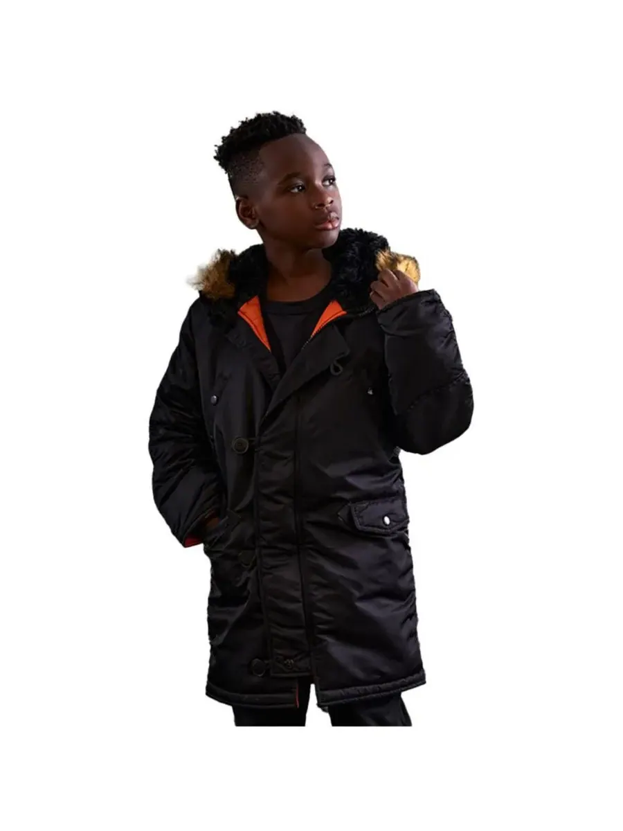 Детская парка N-3B Alpha Industries — изображение 1 из 3, черный