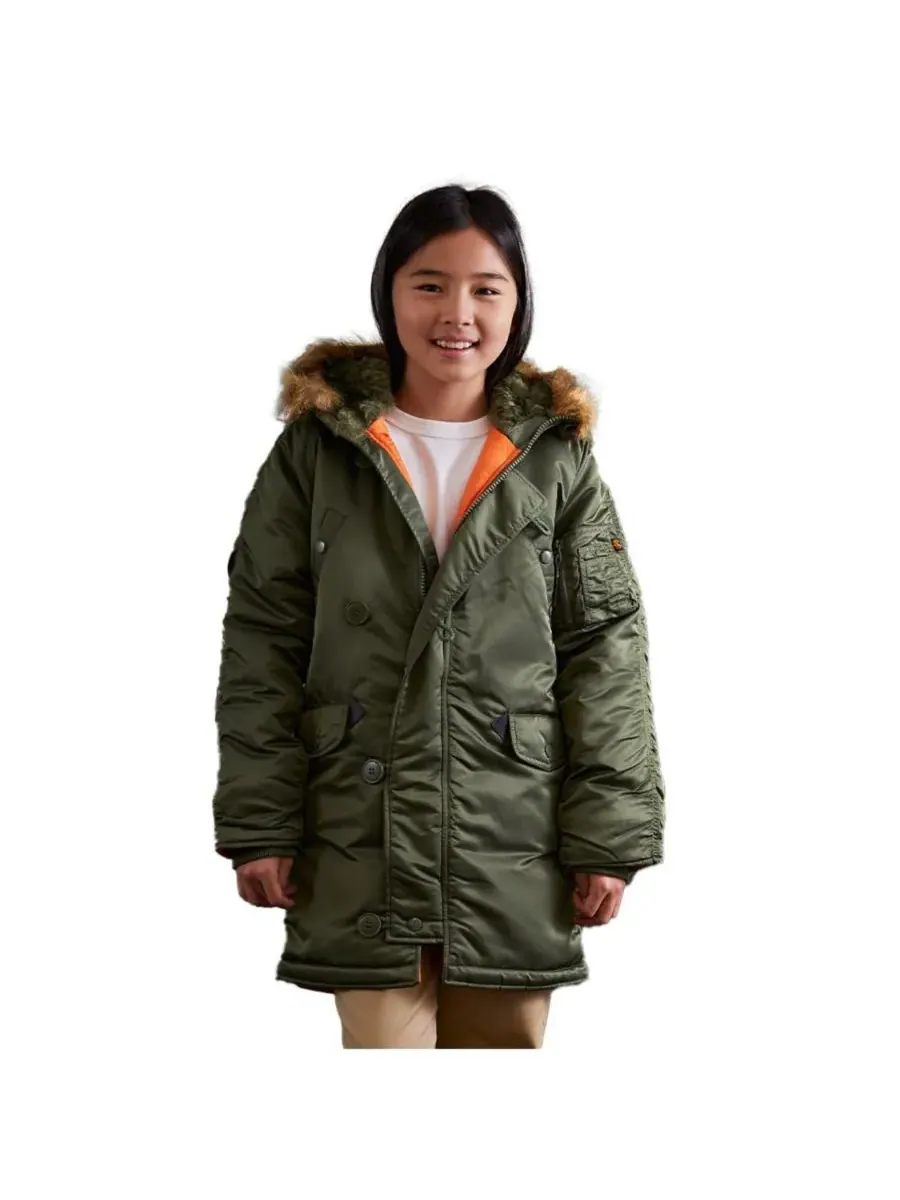 Детская парка N-3B Alpha Industries — изображение 1 из 3, шалфейный