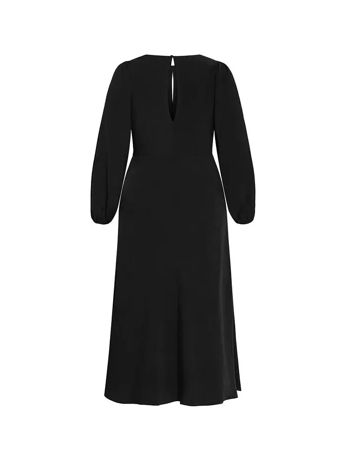 Платье Ines размера плюс CITY CHIC — изображение 4 из 4, черный
