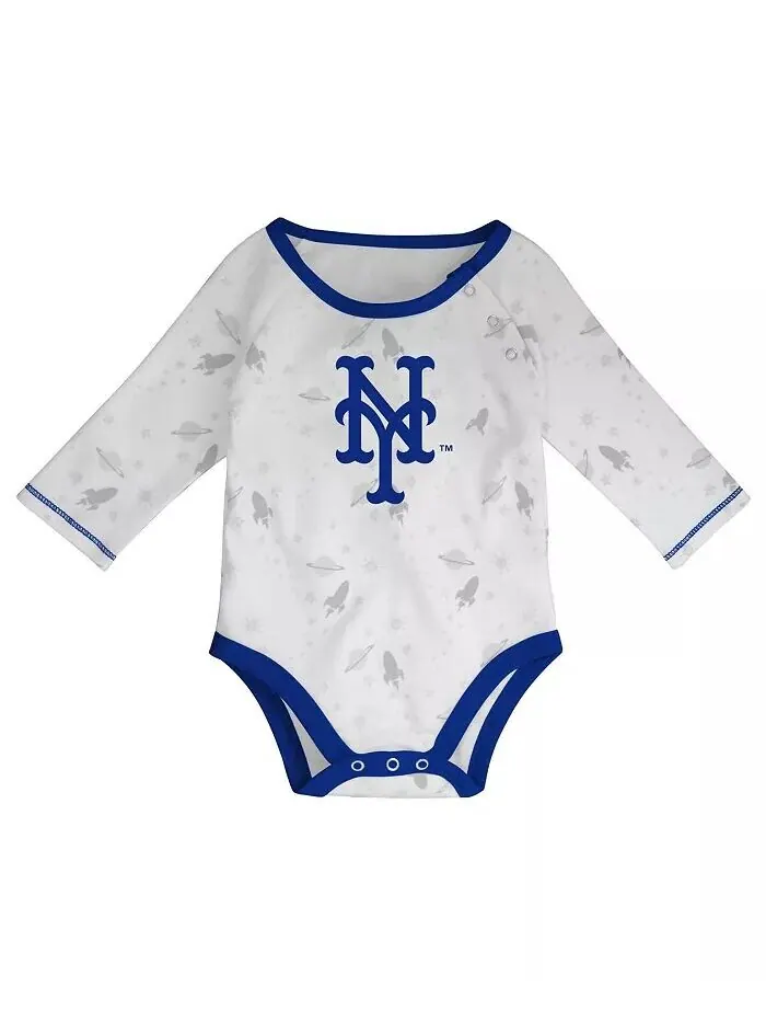 Комплект из боди New York Mets Dream Team, шапочки и штанов для новорожденных и младенцев, для — изображение 3 из 3, белый