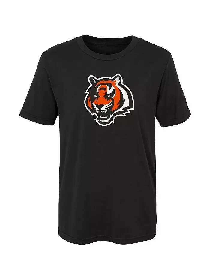 Черная футболка с основным логотипом Little Boys and Girls Cincinnati Bengals Outerstuff — изображение 1 из 1, черный