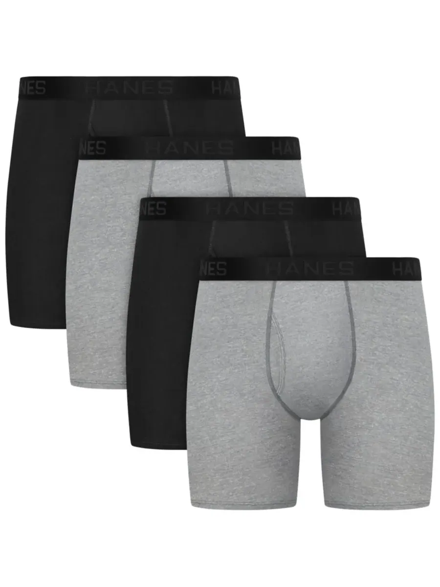 Мужские боксерские трусы Ultimate, комплект из 4 штук Hanes — изображение 1 из 5, разноцветный