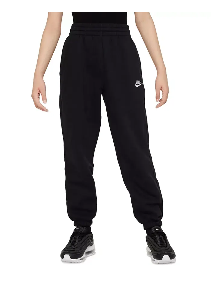 Большие девочки Спортивная одежда Club Fleece Свободные лого джоггеры Nike — изображение 1 из 6, черный
