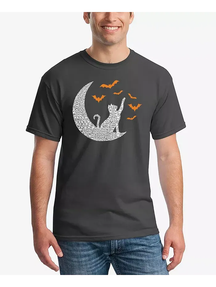 Мужская футболка Lunar Bats с принтом Word Art LA Pop Art — изображение 1 из 5, серый