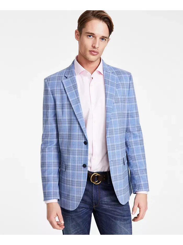 Мужской спортивный пиджак Modern-Fit Nautica — изображение 4 из 5, синий/коричневый