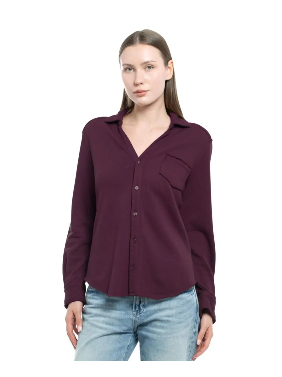 Женская толстовка на пуговицах спереди WILT Clothing — фиолетовый