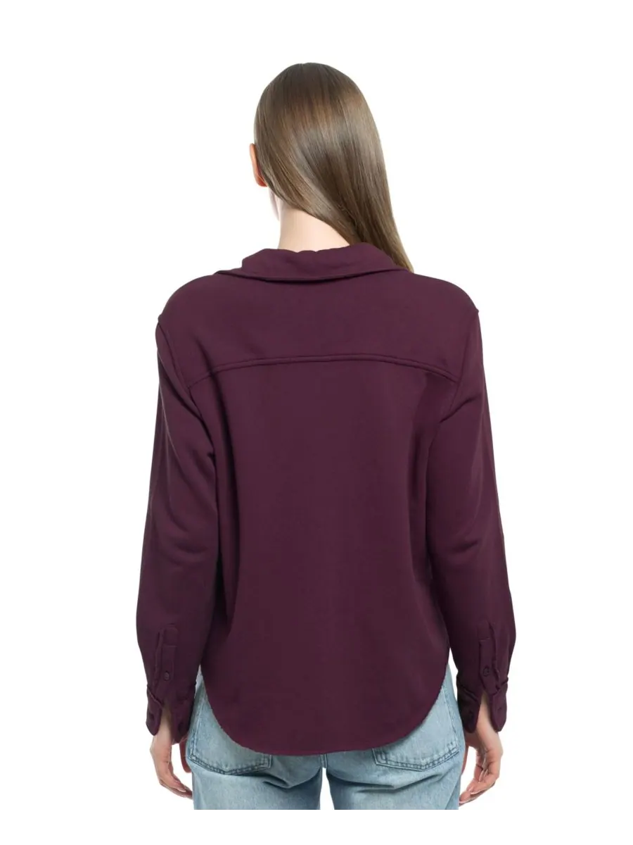 Женская толстовка на пуговицах спереди WILT Clothing — изображение 3 из 5, фиолетовый