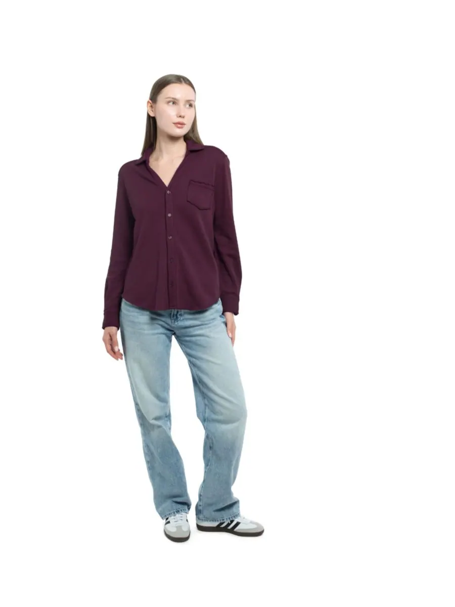 Женская толстовка на пуговицах спереди WILT Clothing — изображение 4 из 5, фиолетовый