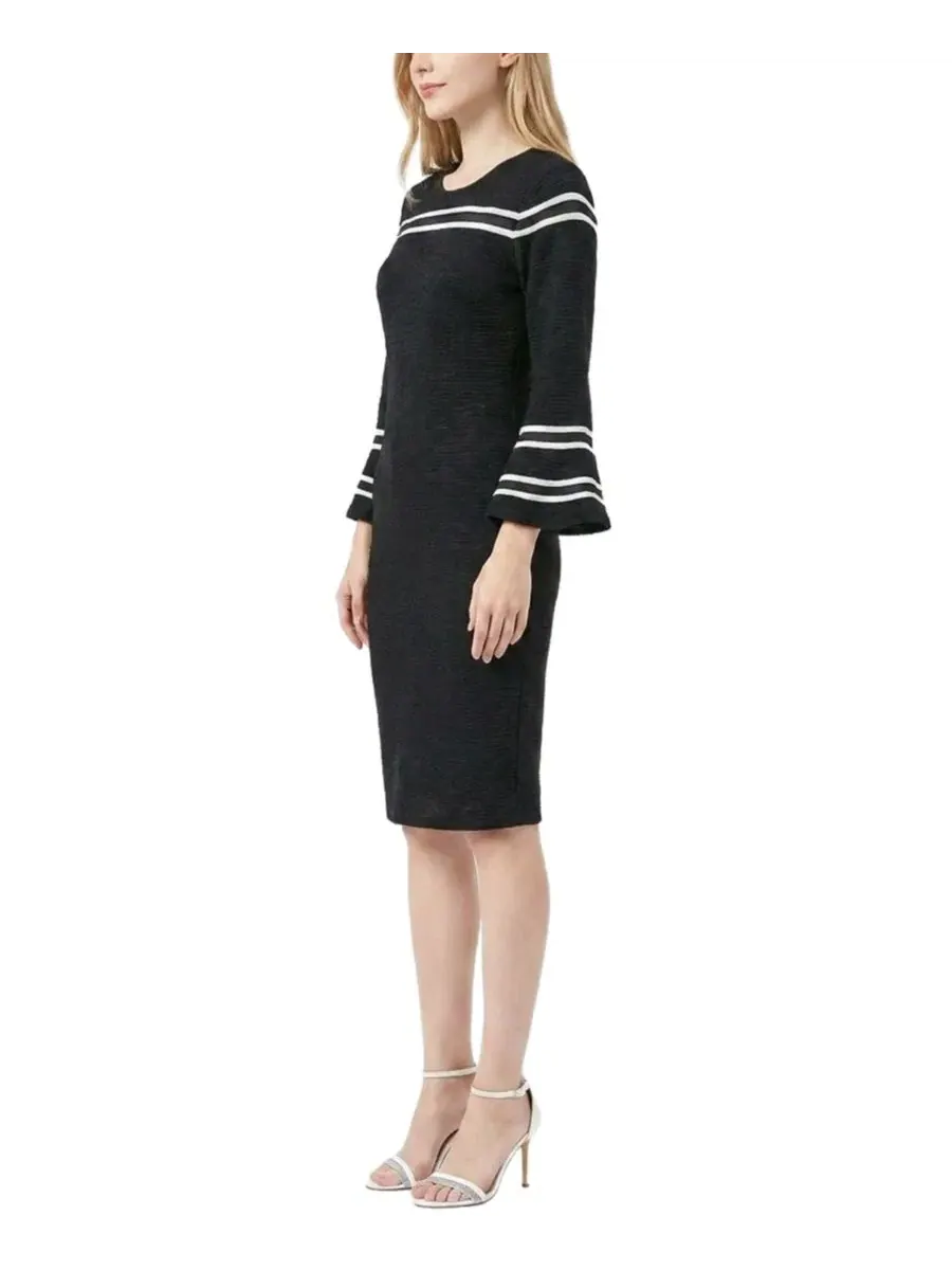 Платье-футляр с рукавом-колоколом и сетчатыми вставками Petite Bell-Sleeve Mesh-Inset Sheath Dress — изображение 2 из 4