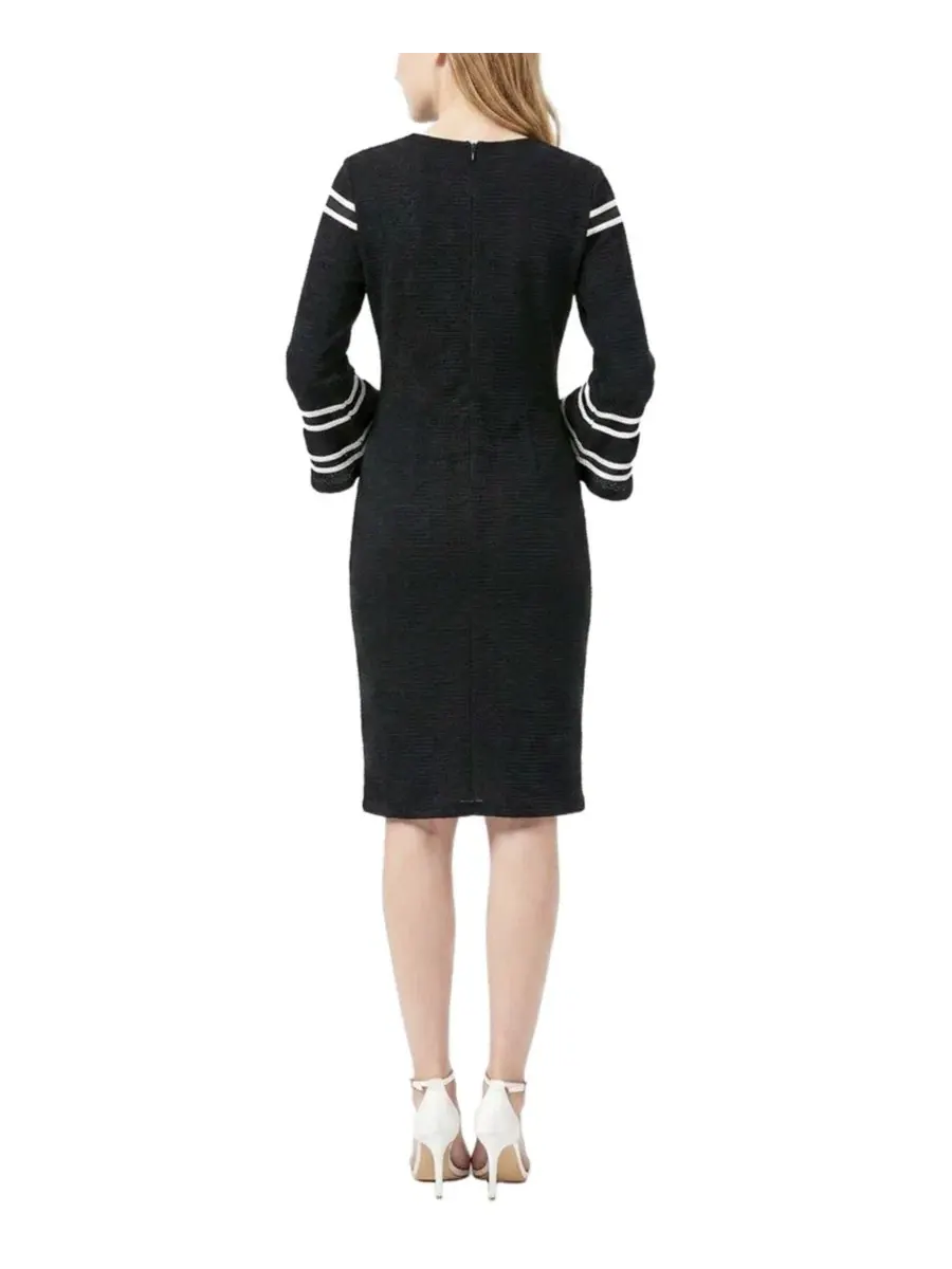 Платье-футляр с рукавом-колоколом и сетчатыми вставками Petite Bell-Sleeve Mesh-Inset Sheath Dress — изображение 4 из 4