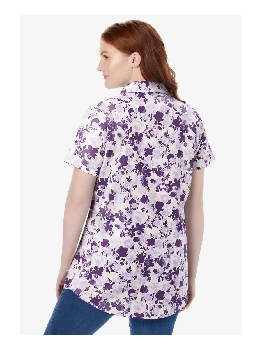 Женская футболка с коротким рукавом Within Woman Within, Original Soft Iris Shadow Floral — изображение 2 из 3