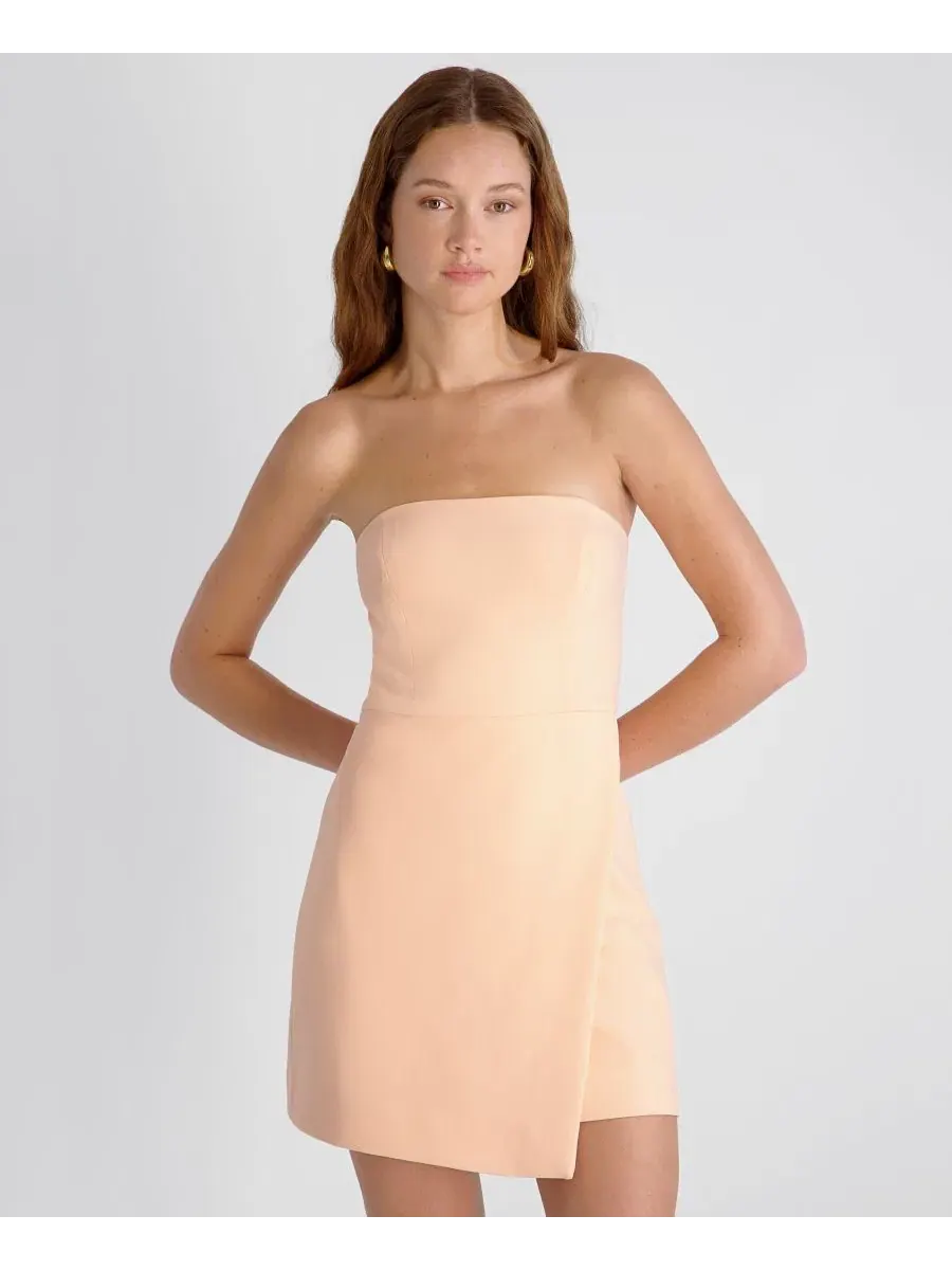 Платье мини без бретелек с квадратным вырезом Whisper French Connection, Peach Fizz — изображение 4 из 6
